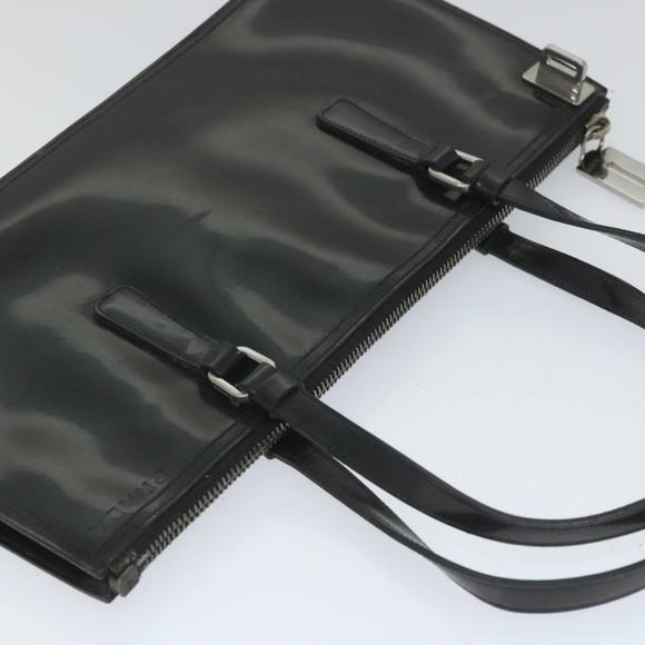 PRADA Hand Bag Leather Black Auth fm2852 - Picture 6 of 16